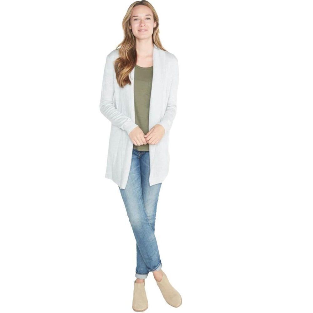 Marine Layer Elle Cashmere Blend Open Front Cardigan Women's Size Small Gray